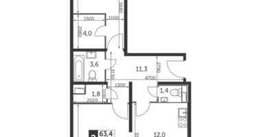 Appartement 2 chambres dans Nekrasovka District, Fédération de Russie