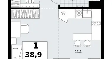 1 room apartment in Kommunarka, Russia