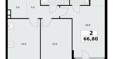 Apartamento 2 habitaciones en Northern Administrative Okrug, Rusia