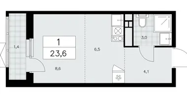 1 room apartment in Moscow, Russia