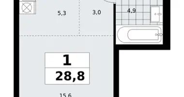 Квартира 1 комната в поселение Сосенское, Россия