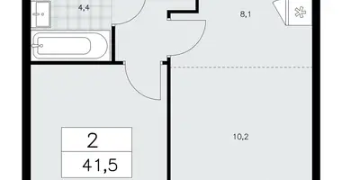 Apartamento 2 habitaciones en poselenie Sosenskoe, Rusia