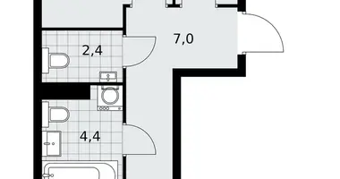 Apartamento 2 habitaciones en poselenie Sosenskoe, Rusia