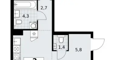 Appartement 2 chambres dans Troïtsk, Russie