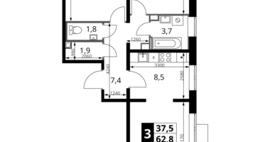 Appartement 3 chambres dans Leninsky District, Fédération de Russie