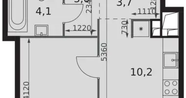 1 room apartment in Moscow, Russia