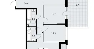 Appartement 3 chambres dans Postnikovo, Fédération de Russie