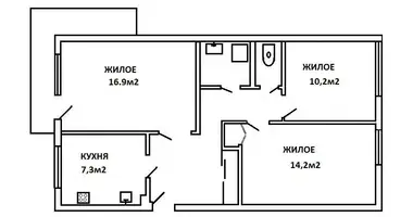 Apartamento 3 habitaciones en Brest, Bielorrusia