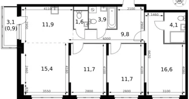 4 room apartment in Sapronovo, Russia