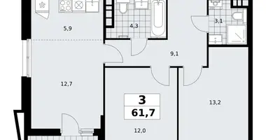 Appartement 3 chambres dans poselenie Sosenskoe, Fédération de Russie