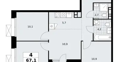 Apartamento 4 habitaciones en Kommunarka, Rusia
