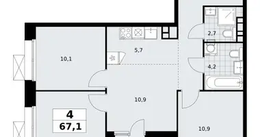 Apartamento 4 habitaciones en poselenie Sosenskoe, Rusia