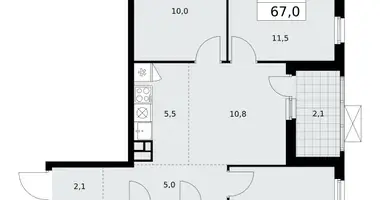 Apartamento 4 habitaciones en poselenie Sosenskoe, Rusia