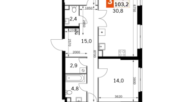 4 room apartment in Moscow, Russia