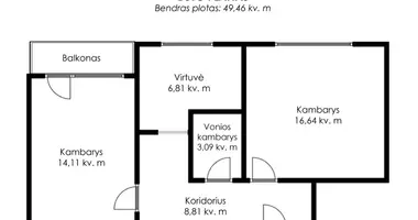 2 room apartment in Vilnius, Lithuania