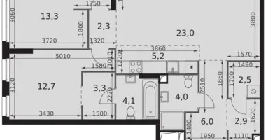 Wohnung 3 zimmer in Moskau, Russland