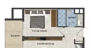 Wohnung 2 Zimmer mit Parkplatz, mit Aufzug, mit Meerblick in Avsallar, Türkei