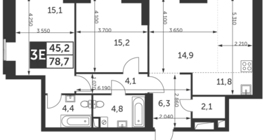 Apartamento 3 habitaciones en Konkovo District, Rusia