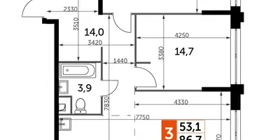 Apartamento 3 habitaciones en North-Western Administrative Okrug, Rusia