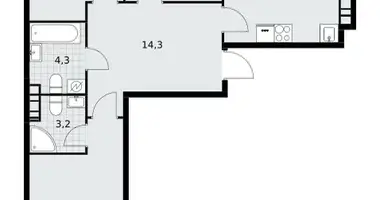 Apartamento 3 habitaciones en Postnikovo, Rusia