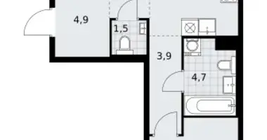 2 room apartment in Troitsk, Russia