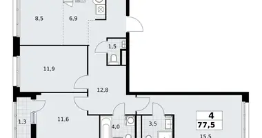 Apartamento 4 habitaciones en Postnikovo, Rusia