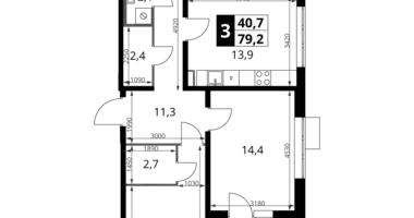 Apartamento 3 habitaciones en Leninsky District, Rusia