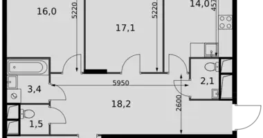 Apartamento 3 habitaciones en Razvilka, Rusia