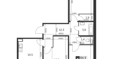 Apartamento 3 habitaciones en Nekrasovka District, Rusia