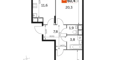 Appartement 2 chambres dans Razvilka, Fédération de Russie