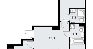3 room apartment in Troitsk, Russia