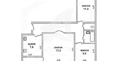 Apartamento 3 habitaciones en Pruzhany, Bielorrusia