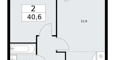 Apartamento 2 habitaciones en Vnukovo, Rusia