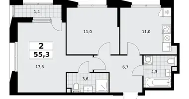 Apartamento 2 habitaciones en poselenie Sosenskoe, Rusia