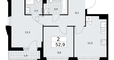 2 room apartment in Troitsk, Russia