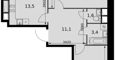 Apartamento 2 habitaciones en Razvilka, Rusia