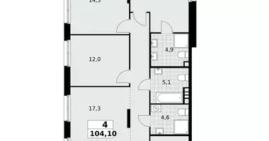 Wohnung 4 Zimmer in Nördlicher Verwaltungsbezirk, Russland