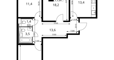 Apartamento 3 habitaciones en Leninsky District, Rusia