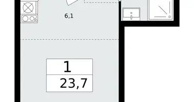 Apartamento 1 habitación en poselenie Sosenskoe, Rusia