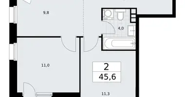 2 room apartment in Vnukovo, Russia