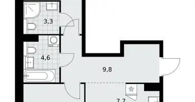 Apartamento 3 habitaciones en poselenie Sosenskoe, Rusia