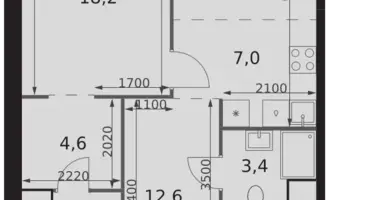 Appartement 2 chambres dans Konkovo District, Fédération de Russie