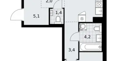 Appartement 2 chambres dans Troïtsk, Russie