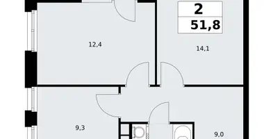 Apartamento 2 habitaciones en poselenie Sosenskoe, Rusia