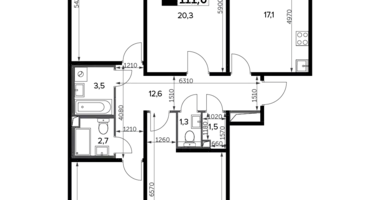 Apartamento 4 habitaciones en Moscú, Rusia