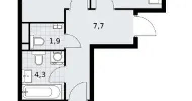 Apartamento 2 habitaciones en Postnikovo, Rusia