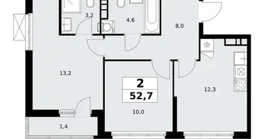 Wohnung 2 Zimmer in Moskau, Russland