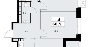 Wohnung 3 zimmer in Kommunarka, Russland