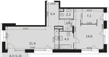 Appartement 2 chambres dans Moscou, Russie