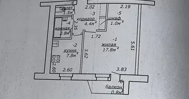 Квартира 1 комната в Мозырь, Беларусь